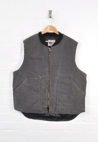 Vintage Workwear Vest Gilet Washed Out Black XL