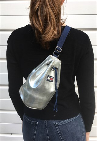 WOMEN'S VINTAGE FESTIVAL BOHO SILVER MONOCHROME HANDBAG BAG