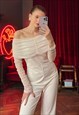 WHITE FLARE LEG JUMPSUIT, WEDDING JUMPSUIT, PROM JUMPSUIT