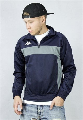 VINTAGE MENS KAPPA HALF ZIP TRACK PULLOVER