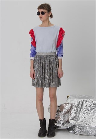 REWORKED 90S PUMA FOOTBALL DRESS, SILVER SKIRT, FRILL