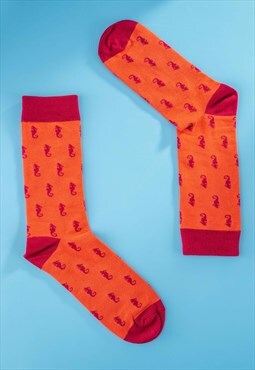Persona orange and red sea themed socks