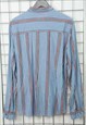 VINTAGE 90S STRIPED SHIRT BLUE  SIZE L 