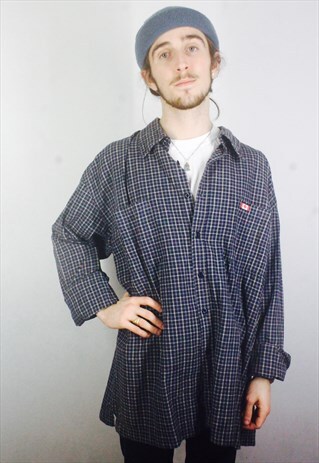 VINTAGE CHECK OVERSIZE FLANNEL SHIRT