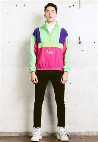 VINTAGE 80S COLORFUL NEON SWEATER