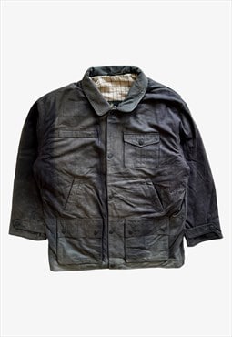 Vintage Y2K Men's Barbour Leather Bushman Jacket