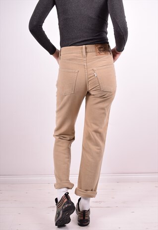 LEVI'S 551 WOMENS VINTAGE JEANS W28 L32 KHAKI 90'S