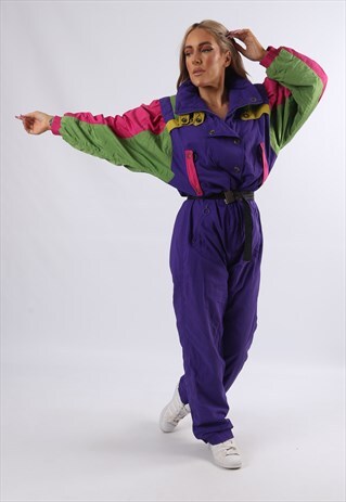 VINTAGE SPORTALM FULL SKI SUIT SNOW SPORTS UK 12 - 14 (99HW)