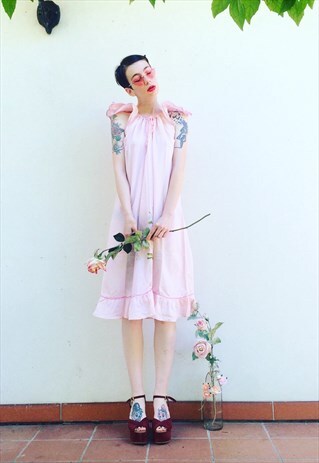 VINTAGE PINK PASTEL COUNTRY GIRL NIGHTGOWN