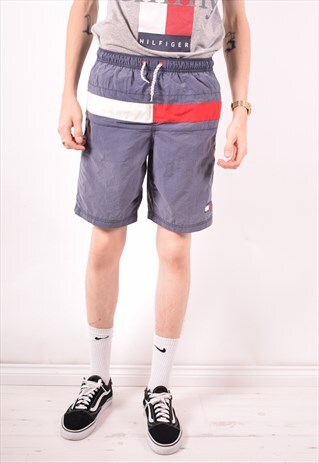 TOMMY HILFIGER MENS VINTAGE SHORTS MEDIUM GREY 90S