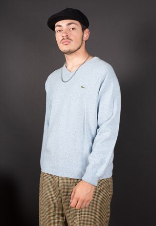 VINTAGE BLUE LACOSTE CABLE KNIT JUMPER
