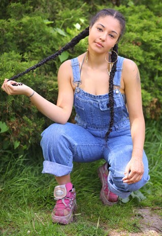 VINTAGE CALVIN KLEIN LIGHT BLUE DENIM DUNGAREES