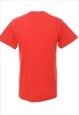 RED GILDAN PRINTED T-SHIRT WITH LAKE FOREST PRINT. - M
