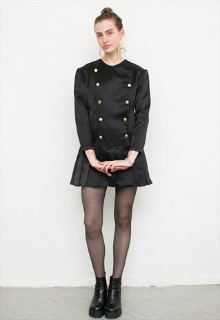 BLACK SATIN MINI DRESS