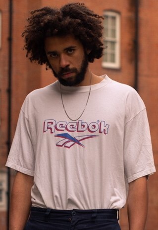 VINTAGE REEBOK T SHIRT IN WHITE WITH 90S LOGO