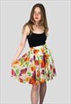80's Marella Vintage Ladies White Floral Skater Mini Skirt