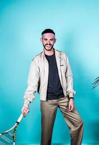 VINTAGE 1980S BOMBER JACKET IN BEIGE