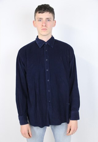 VINTAGE 90'S NAVY SOFT CORD SHIRT