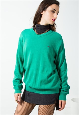 ON SALE VINTAGE TOMMY HILFIGER KNIT JUMPER / S0409