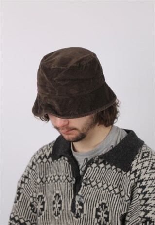 VINTAGE CORDUROY CORD BUCKET CAP HAT