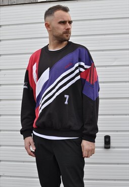 vintage 90's adidas sports branded colour block sweatshirt