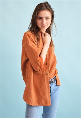90'S RETRO ANIMAL PRINT FAUX SUEDE OVERSIZED SHIRT TOP