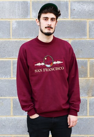 VINTAGE 80S MAROON SAN FRANCISCO SWEATSHIRT