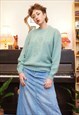 VINTAGE 80S CABLE JUMPER IN SEAFOAM GREEN