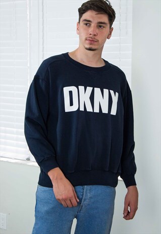 VINTAGE DKNY SWEATSHIRT LOGO 90S L 17.8