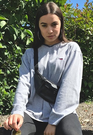 90'S RETRO GREY LONG-SLEEVE TOP