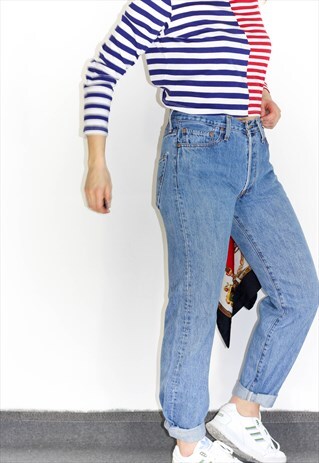 VINTAGE 80'S PERFECT FIT BLUE MID BLUE LEVI MOM JEANS