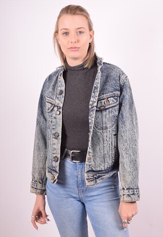 LEE WOMENS VINTAGE DENIM JACKET LARGE BLUE 90S