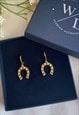 HORSESHOE HUGGIE HOOP EARRINGS