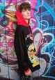 PINOCCHIO HOODIE ITALIAN RETRO CARTOON PULLOVER IN BLACK