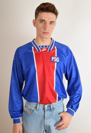 RARE VINTAGE NIKE PREMIER PSG JERSEY / FOOTBALL SHIRT 90'S
