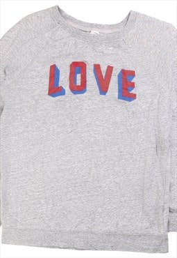 Old NAvy  Love Spellout Crewneck Sweatshirt XSmall Grey