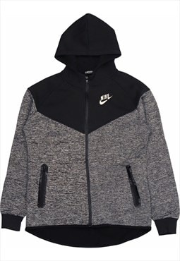 Vintage 90's Nike Hoodie Spellout Zip Up Black,