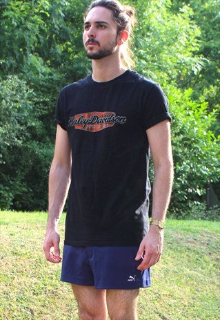 RETRO HARLEY DAVIDSON MOTORCYCLE T-SHIRT - MEDIUM - LONDON