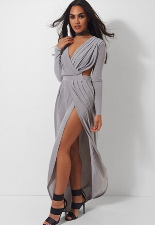 OLA GREY GODDESS MAXI DRESS