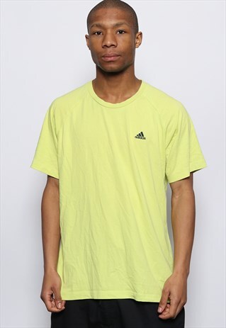 VINTAGE ADIDAS LOGO T-SHIRT YELLOW
