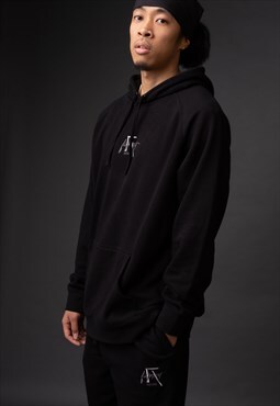 Men's Hoodie Tracksuit in Black with embroidered logo
