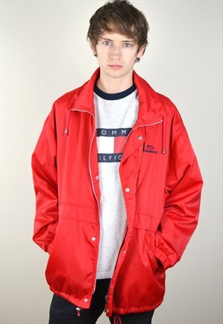 1990S VINTAGE RED DONNAY SPORTS COACH JACKET