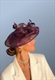 VINTAGE LOOP DISC WEDDING OCCASION HAT, PURPLE