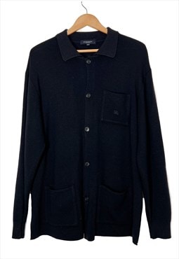 Burberry vintage navy blue knitted jacket. Size M