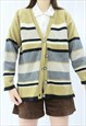 90s Vintage Multicoloured Striped Cardigan (Size S)