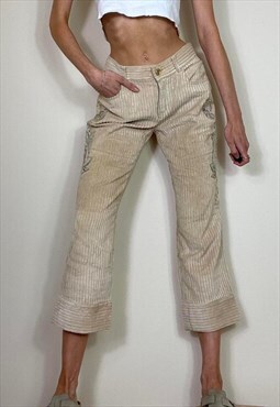 Vintage Y2K 00's Cavalli Summer Low Rise Cord Crop Trousers