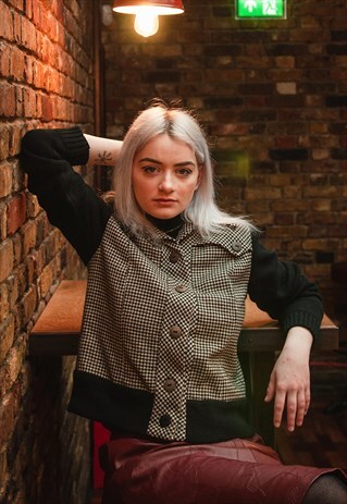 DOGTOOTH CHECKED VINTAGE JACKET