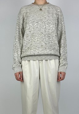 Vintage Jumper 90s Knit Knitted Sweater Minimal Melange 