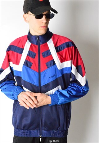 VINTAGE 90S COLOUR BLOCK TRACK JACKET