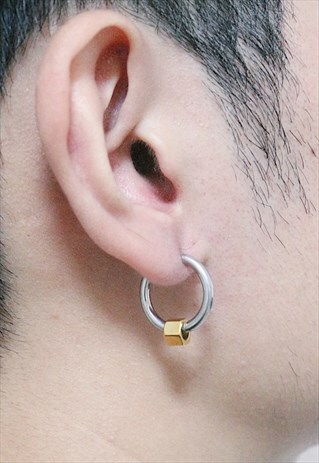 HOOP AND BEAD EARRINGS - GOLD